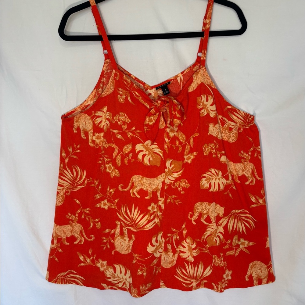 torrid Orange Floral Tie-Front Cami